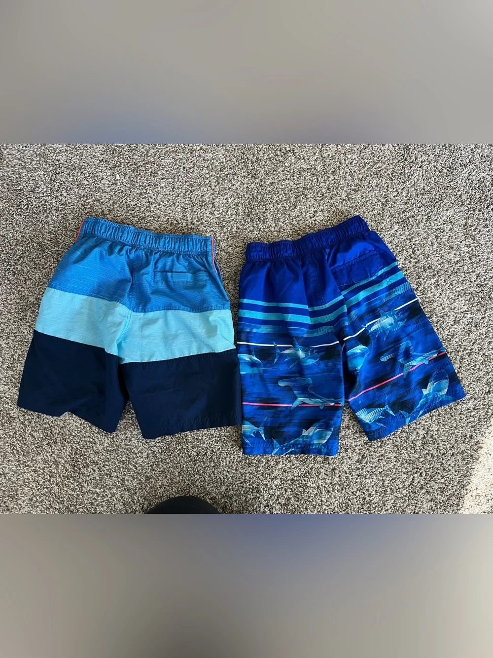 Gerry Weber Boys' Blue Stripe & Shark Swim Shorts Duo M 10-12
